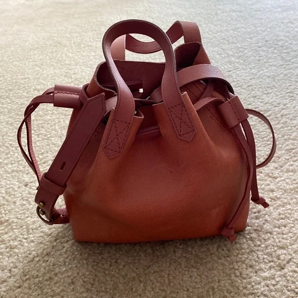 Leather Bucket Bag Leather Handbag Madewell The Small Drawstring
